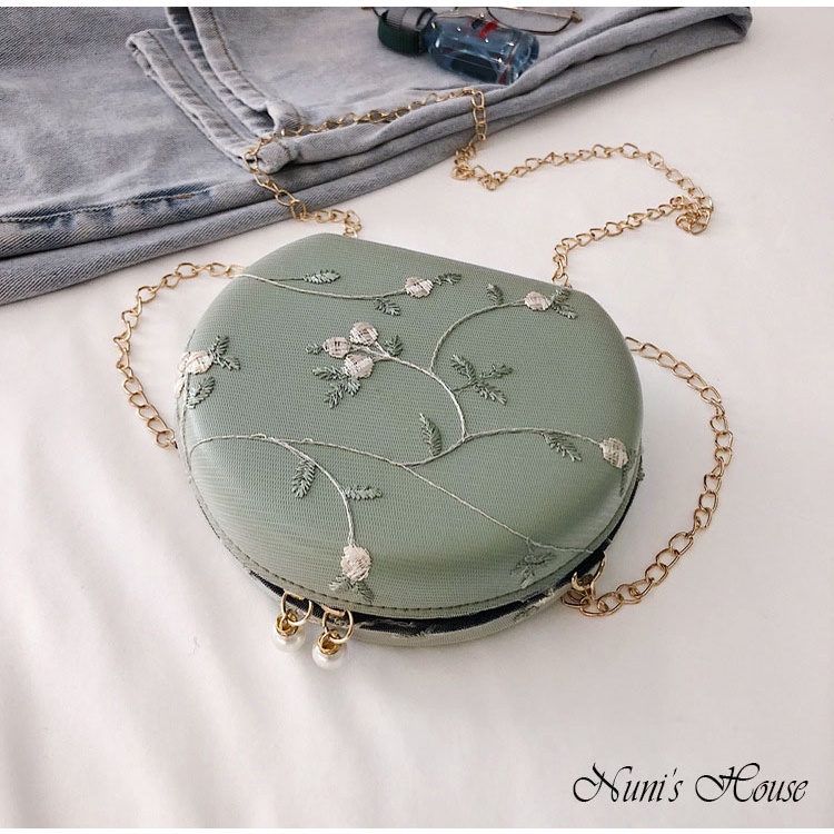 TÚI HỘP ĐEO CHÉO HỌA TIẾT CÀNH HOA SIÊU XINH, MÀU SẮC TRANG NHÃ, PHÙ HỢP MANG ĐI LỄ, CHÚC TẾT