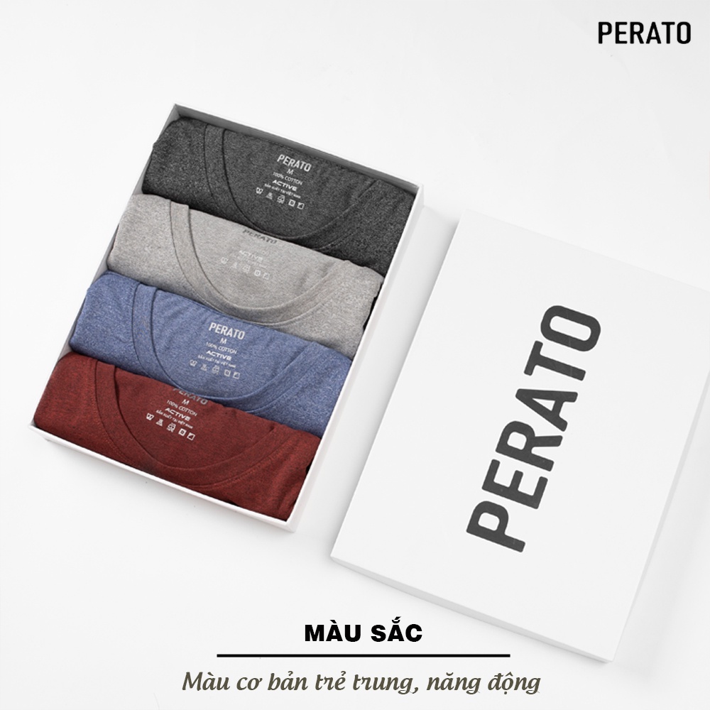 Áo Thun Nam Ngắn Tay PERATO (6 Màu), Chất Liệu Premium Cotton, Thấm Hút Cực Tốt, Thoải Mái Vận Động (TSOP21023-01) | BigBuy360 - bigbuy360.vn