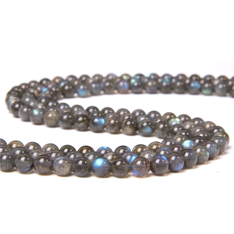 Chuỗi Hạt Đá labradorite Màu Xám Tự Nhiên Dùng Làm Trang Sức diy