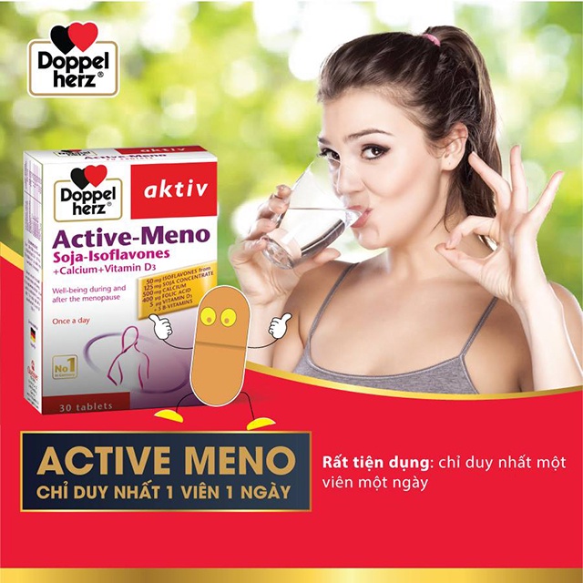 Viên Uống Nội Tiết Tố Nữ Doppelherz Aktiv Meno Giúp Giảm Các Triệu Chứng Tiền Mãn Kinh