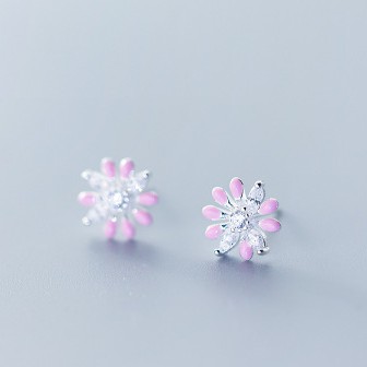 Khuyên tai bạc Ý s925 hoa đồng tiền G1891 - AROCH Jewelry