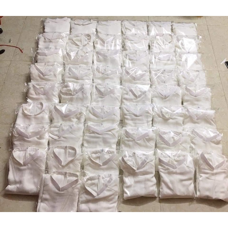Bộ Áo Dài Trắng Học Sinh 4 Tà Tay Lỡ Chiffon