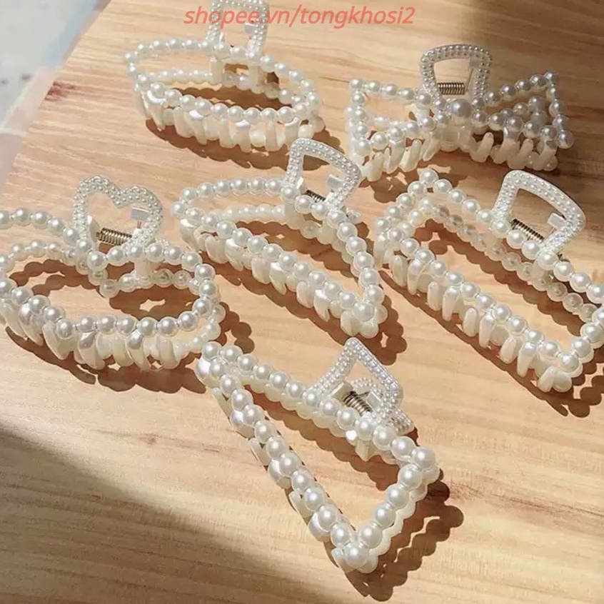 Set 6 Kẹp / Cặp / Cột Tóc Đính Ngọc T.r.a.i Giả Xinh Xắn Cho Nữ T2