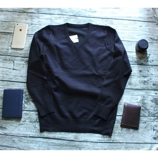 Áo len nam trơn màu đen chất len mịn cao cấp dáng vừa phù hợp cho nam nữ