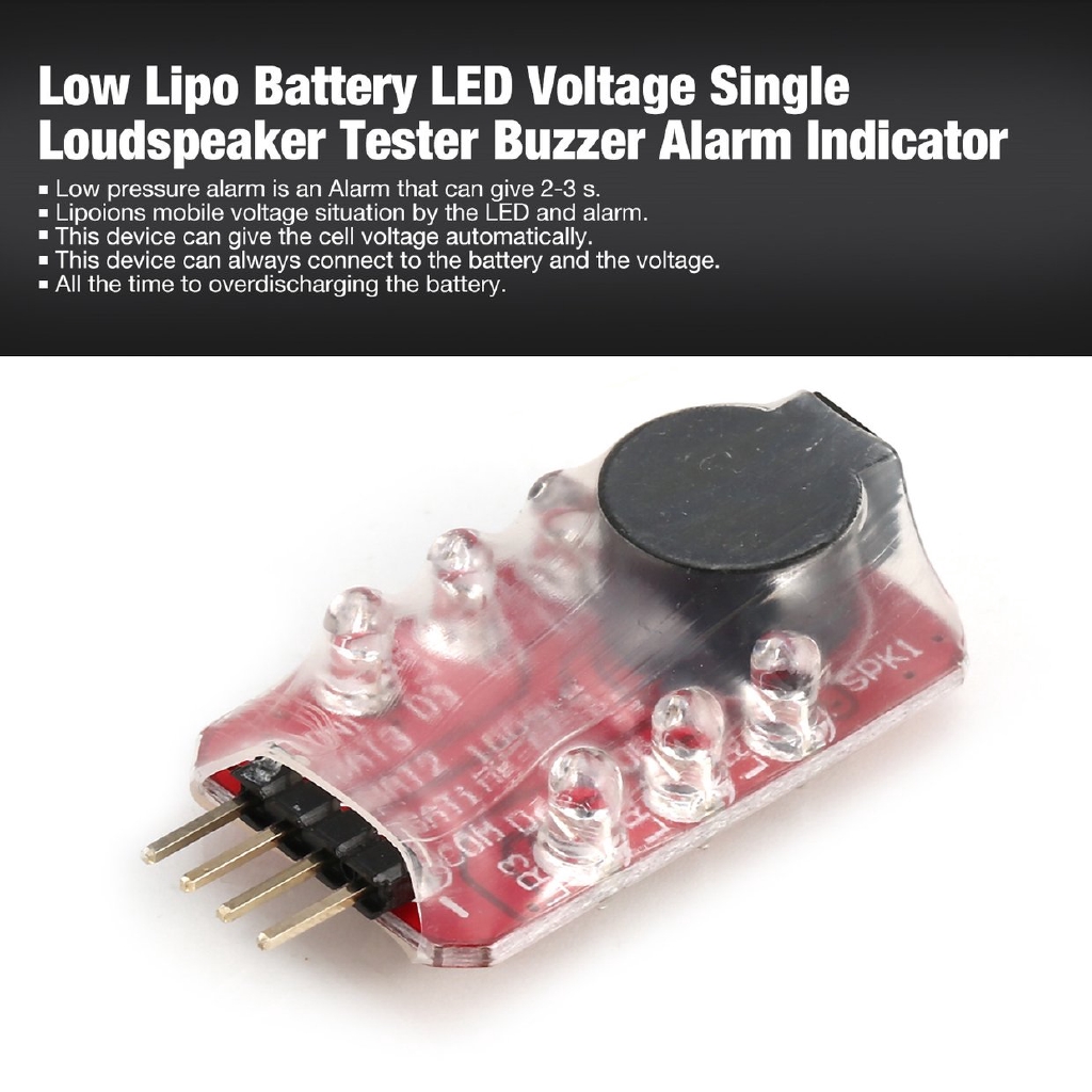 Chuông báo động điện áp thấp hiển thị đèn LED cho pin LIPO