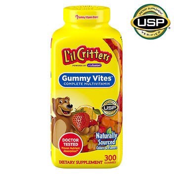 Kẹo dẻo gấu bổ sung 11 Vitamins và khoáng chất L’il Critters Gummy Vites Mỹ 300 viên Gummy Bears cho bé