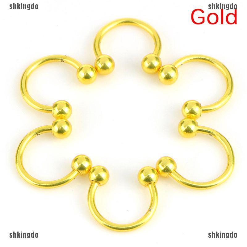 Bộ 10 khuyên xỏ tai/mũi/môi hình móng ngựa bằng thép không gỉ