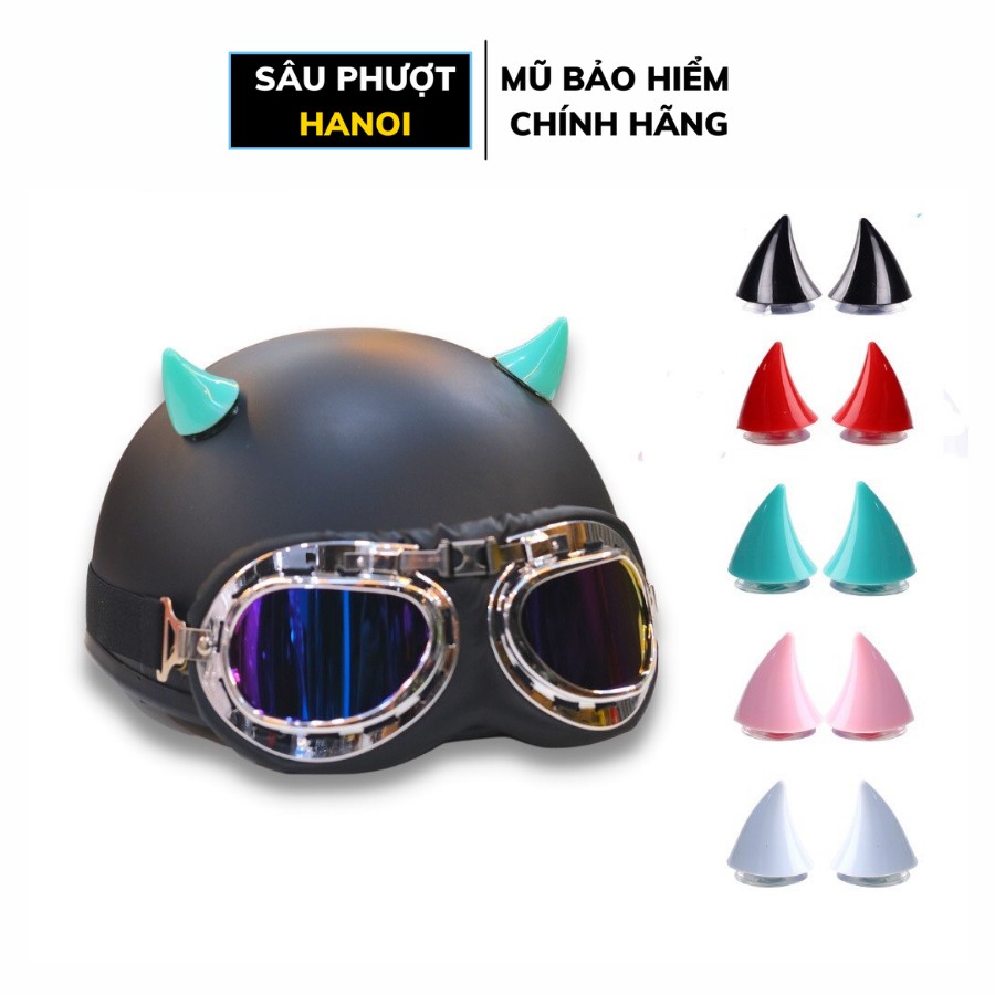 Sừng nhỏ gắn mũ bảo hiểm cực xinh, độc lạ, Sâu Phượt Hanoi