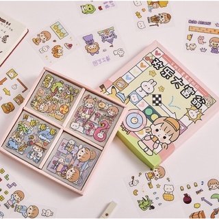 Sticker cô gái dễ thương tách lẻ 3 tấm, 10 tấm