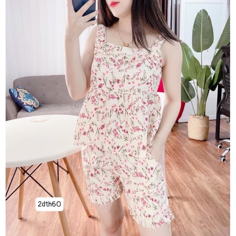 Đồ bộ hai dây đũi lạnh mặc nhà, Siêu Xinh, Sang Chảnh, Mát Mẻ, Quần đùi | BigBuy360 - bigbuy360.vn