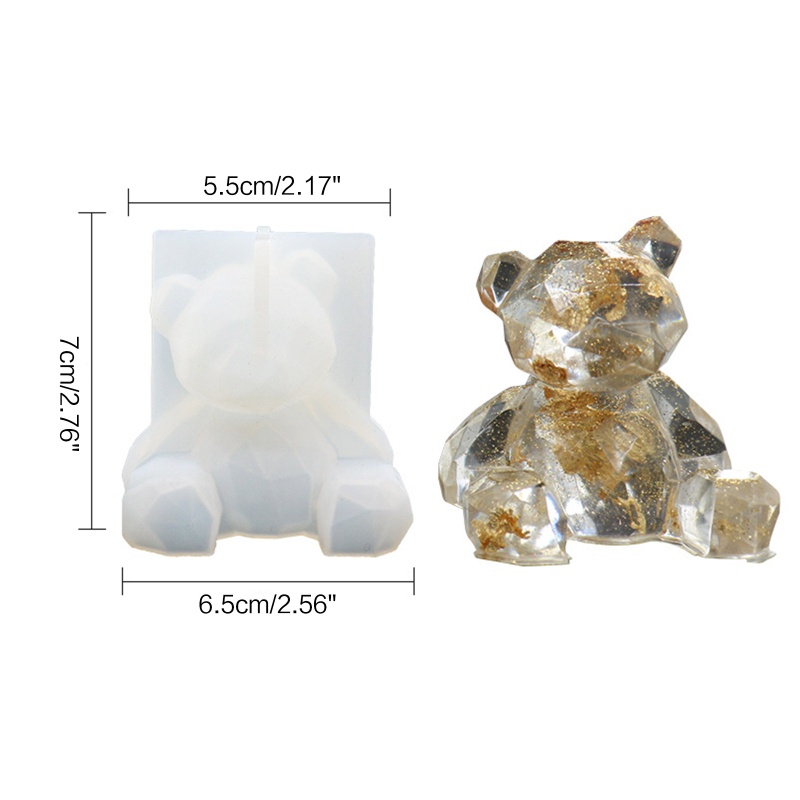 Khuôn Silicone Hình Gấu Hình Học 3D Làm Trang Sức Thủ Công Diy