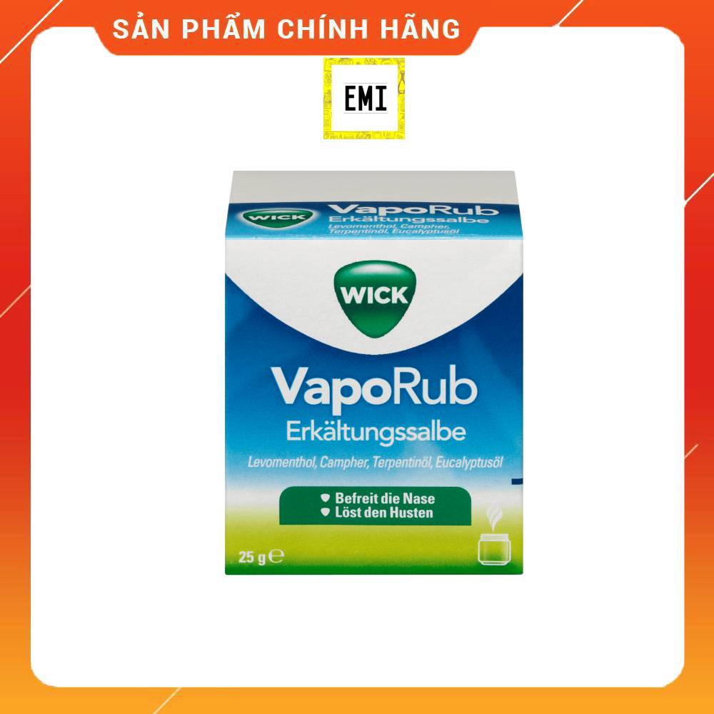 Dầu bôi Vick Vaporub ấm ngực - chống ho - sổ mũi cho bé từ 2 tuổi và người lớn - Chính hãng Đức