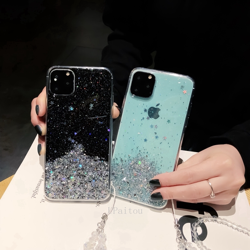 Casing iPhone 12 Mini 11 Pro Xs Max XR X 6 6S 7 8 Plus Ốp điện thoại mềm lấp lánh | BigBuy360 - bigbuy360.vn