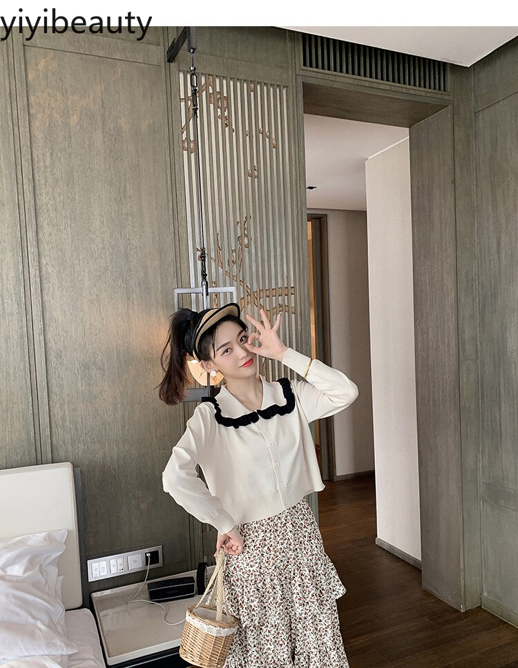 yiyibeauty 2020 women high waist slimming short style single-breasted long sleeve knitted cardigan top | BigBuy360 - bigbuy360.vn