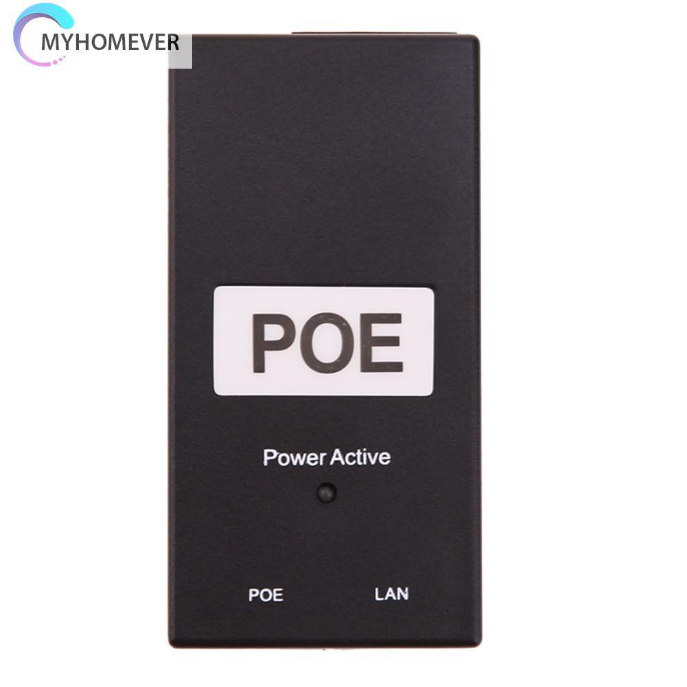 myhomever 48V 0.5A 24W Desktop POE Power Injector Ethernet Adapter Surveillance CCTV