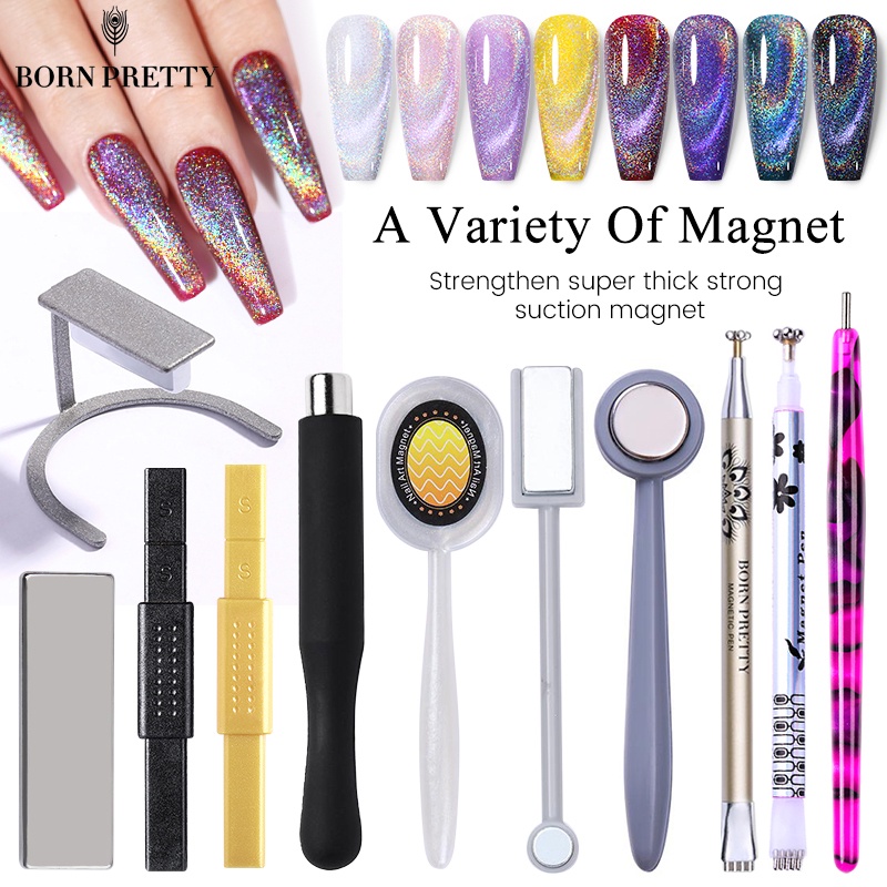BORN PRETTY Thanh Nam Châm Mắt Mèo 3D Hỗ Trợ Trang Trí Móng Chuyên Nghiệp