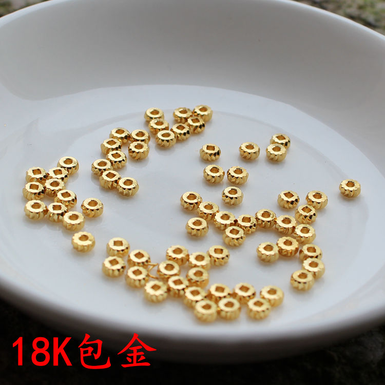 Hạt Xâu Làm Trang Sức Hình Hoa Mạ Vàng 18k Thủ Công DIY 4/5MM