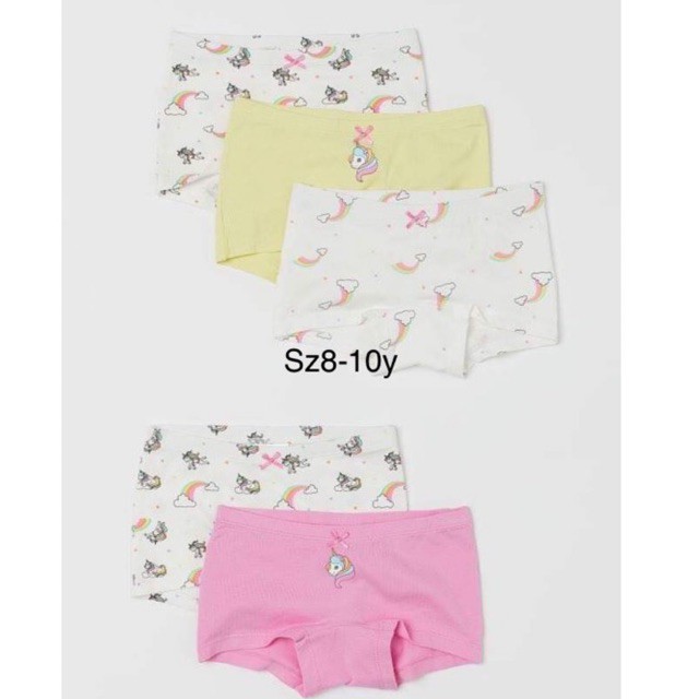 Sét 5 quần chip đùi H&amp;M chuẩn auth sz8-10y cho bé gái