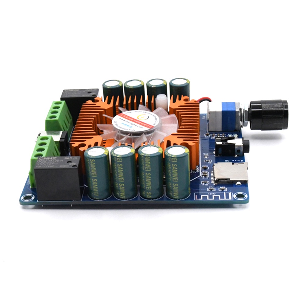 Bảng mạch khuếch đại âm thanh PCBFUN XH-A393 TDA7388 50W*4 có quạt tản nhiệt chuyên nghiệp