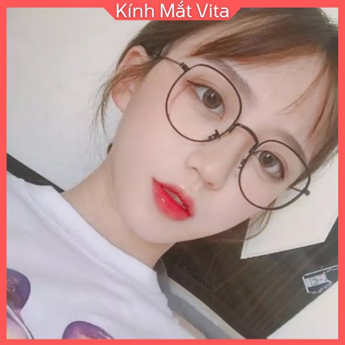 Gọng Kính Cận Nữ Shopvita Kính Cận Đẹp Không Độ Kính Gọng Tròn Ngố Chất Liệu Kim Loại Cao Cấp- VT1 | BigBuy360 - bigbuy360.vn