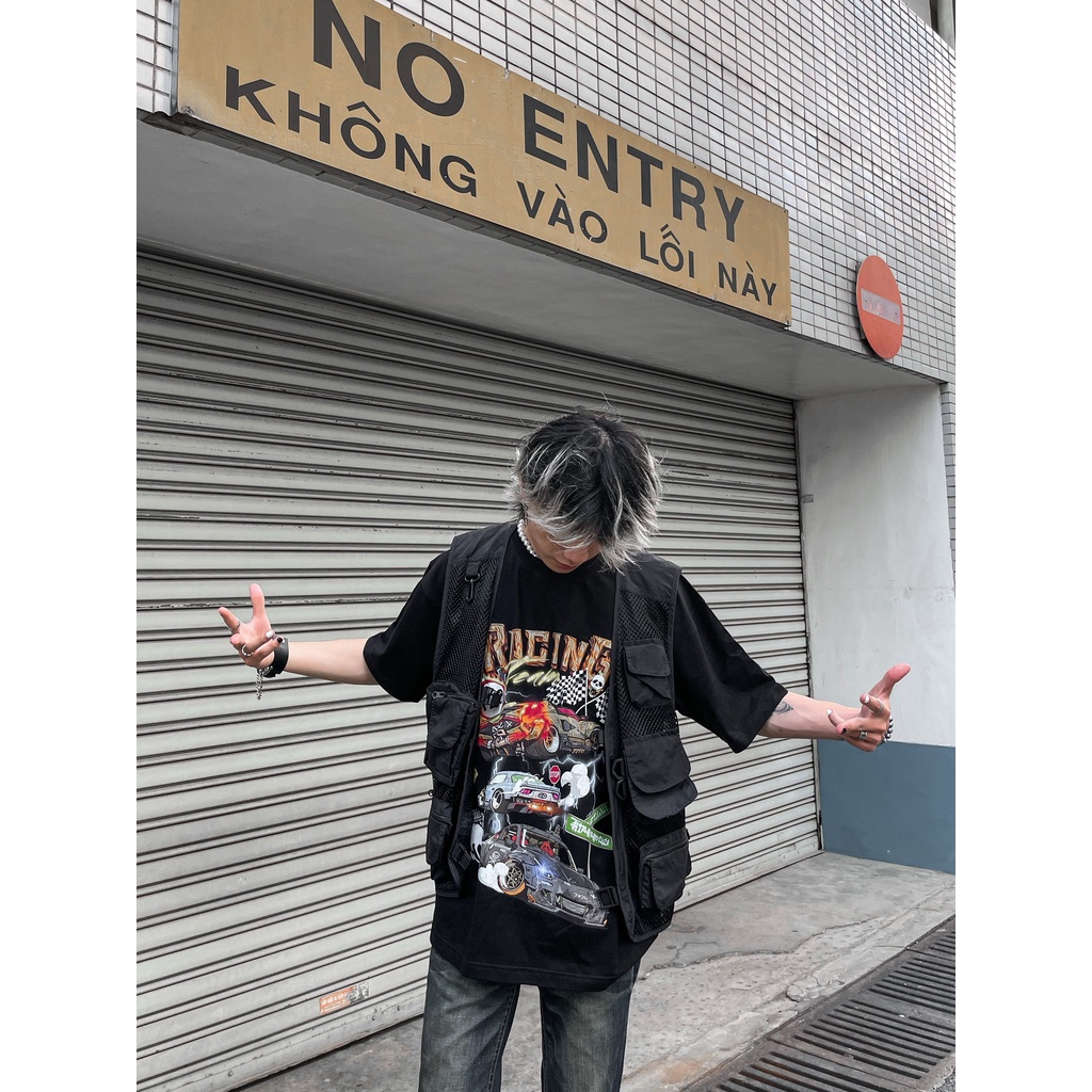 Áo thun ngắn tay oversize RACING TEAM