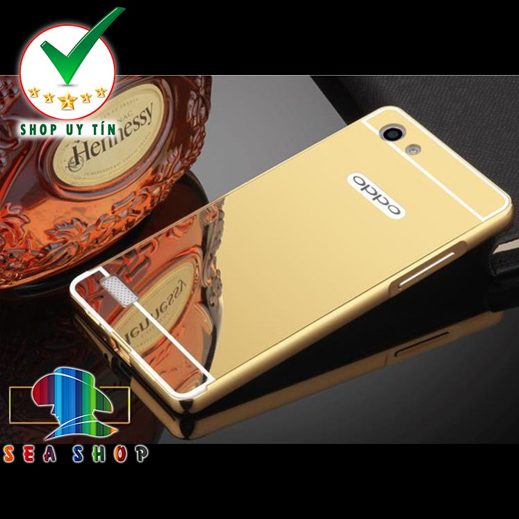 Ốp lưng Oppo Neo 7 - A33 viền nhôm tráng gương