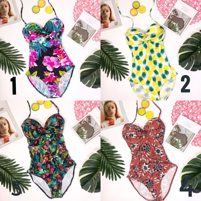Bikini nữ một mảnh cúp ngực nhiều hoạ tiết hoa đẹp