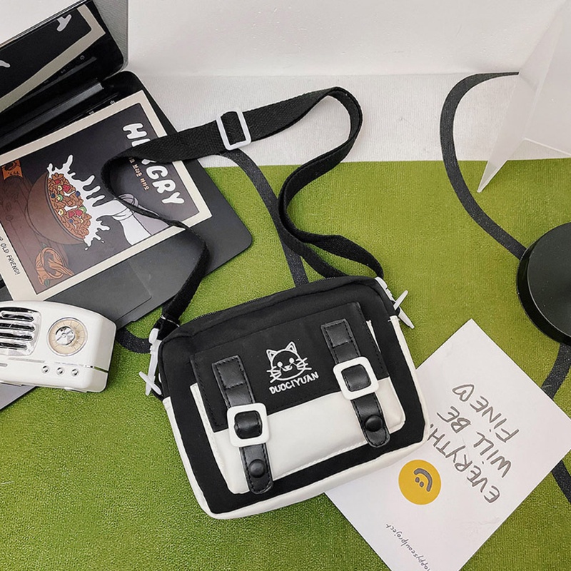 Túi Đeo Chéo Vai Thêu Hình Mèo Hoạt Hình Dành Cho Nữ