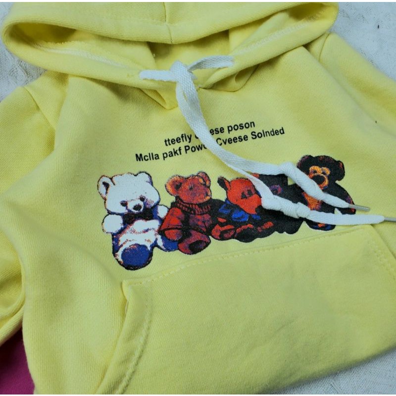 Áo khoác Hoodie cho bé chất nỉ bông xuất dư mềm mịn in gấu