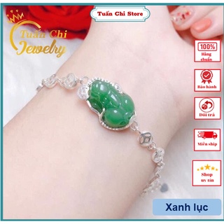 Lắc Tay Nữ 💥 FREESHIP 💥 Vòng Tay Tỳ Hưu Bạc Kết Hợp Đá Phong Thủy Theo Mệnh Mang Lại Tài Lộc, May Mắn