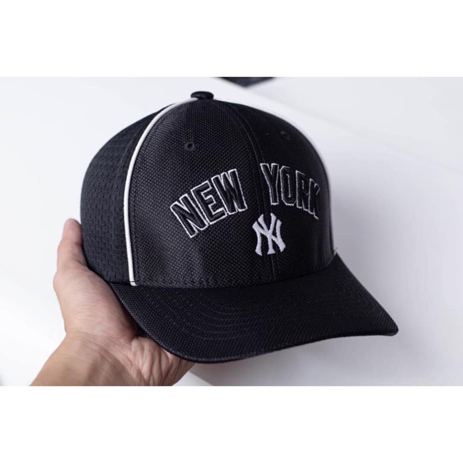 Nón lưỡi trai MLB NewYork bít đuôi chất vải cotton Hàn Quốc cao cấp, nón kết thể thao Mã MLB7B80 đen trắng