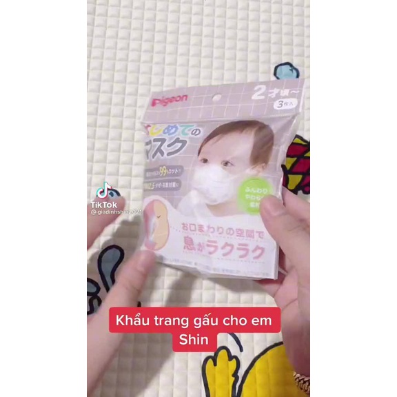 Sét 3 khẩu trang 3D UNI MASK cho bé từ 0 - 3 tuổi , khẩu trang kháng khuẩn cho bé sơ sinh