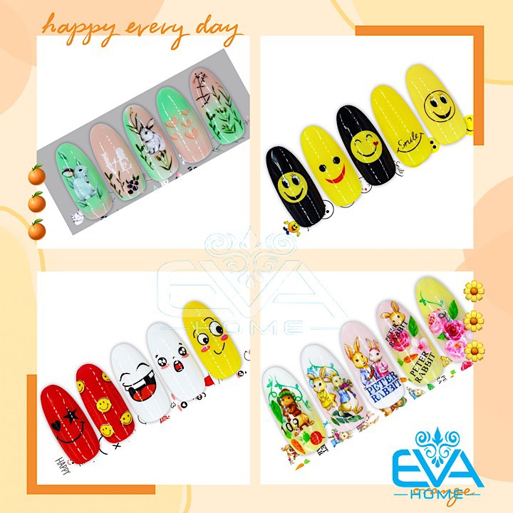 Decal Dán Móng Tay 3D Nail Sticker Hoạ Tiết Thỏ Con Peter Rabbit EB109