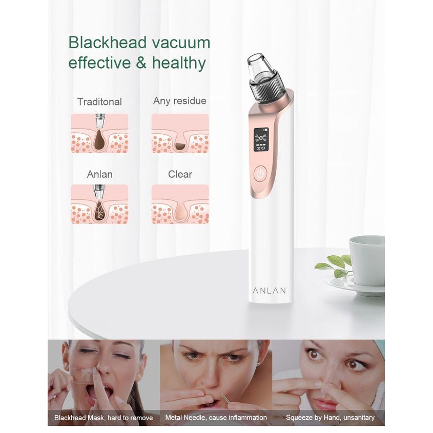 [Mã FMCGM50 - 8% đơn 250K] ANLAN Blackhead Vacuum Suction Deep Cleaner Beauty Tool