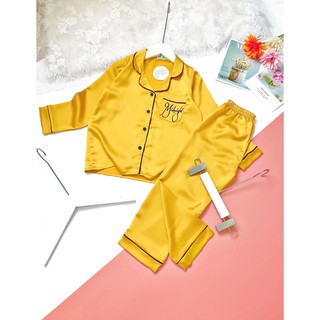 MCBB Size Lớn 45-65 Kg Bộ Pijama Lụa Nữ Dài Tay Bộ Đồ Ngủ Nữ Bé Gái Bé Trai & Mẹ Pyjama Midnight Quần Áo Nam Nữ Trẻ Em 2