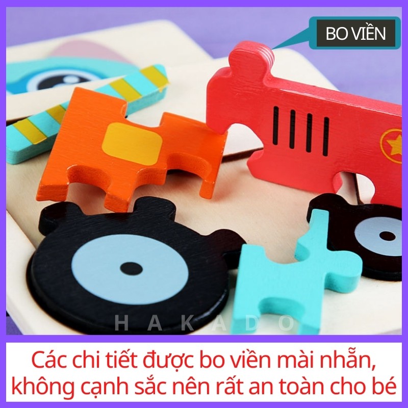 Tranh ghép gỗ nổi cho bé size nhỏ 10.7 cm