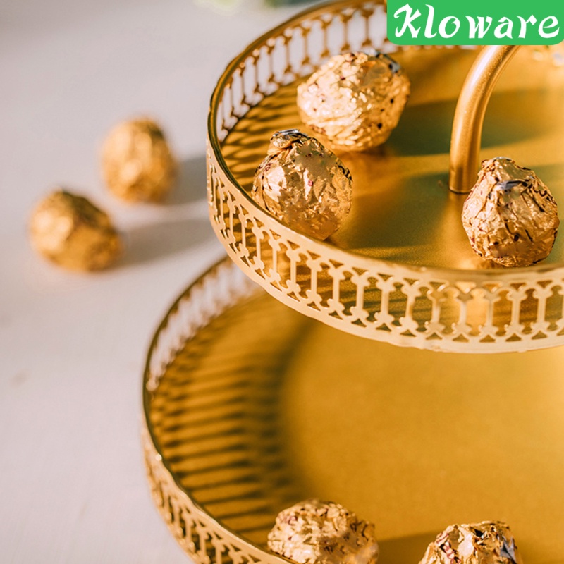 Khay Sắt 2 Tầng Đựng Trái Cây Trang Trí Nhà Cửa