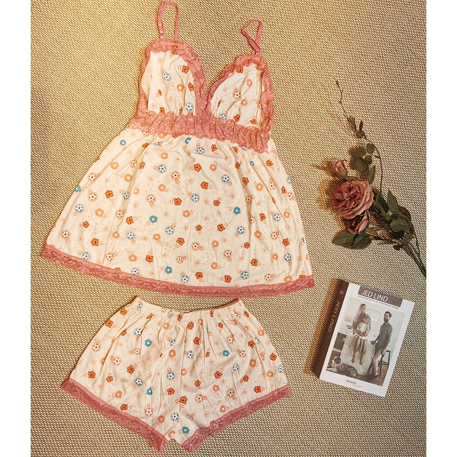 Bộ ngủ 2dây cotton thoải mái dễ thương đồ ngủ sexy dành cho nữ | BigBuy360 - bigbuy360.vn