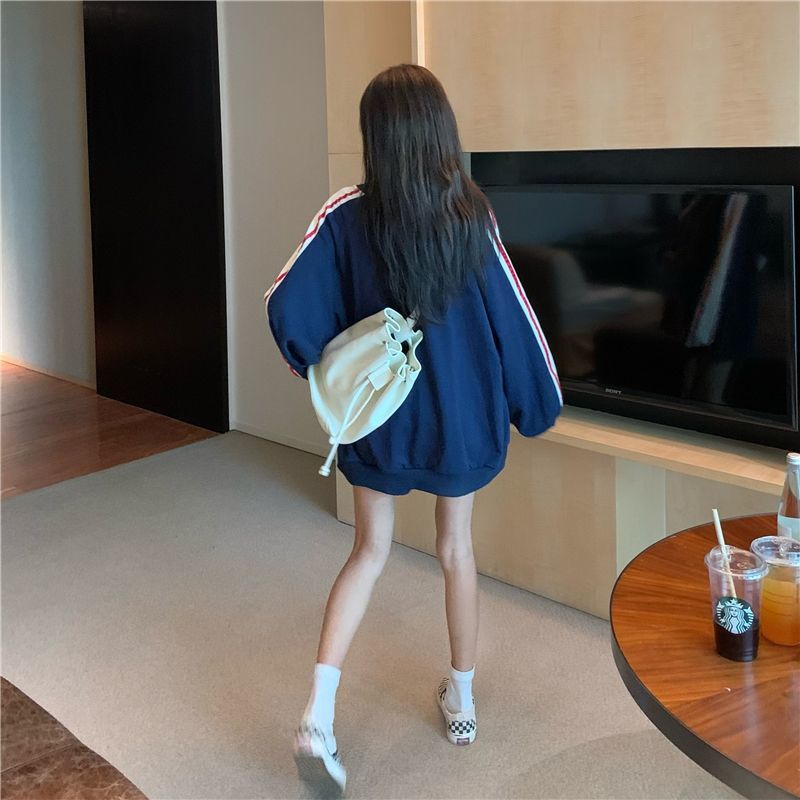 COZOK Set áo khoác tay dài dáng rộng + quần short thể thao thời trang cho nữ