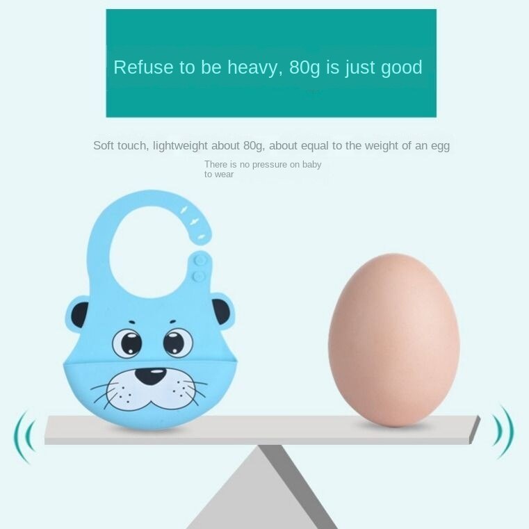 Yếm ăn bằng silicon chống thấm nước họa tiết hoạt hình có thể điều chỉnh cho bé