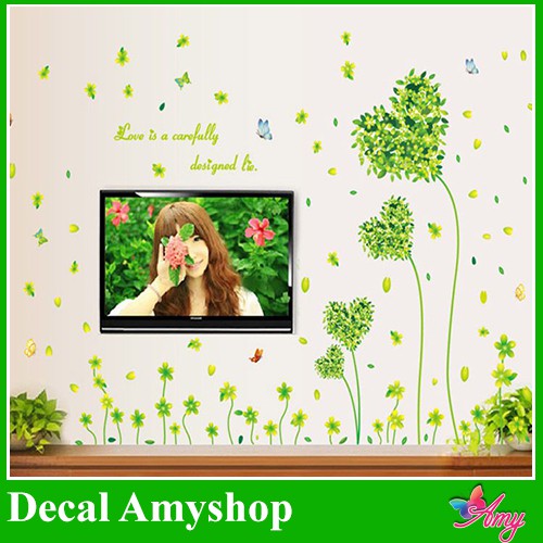 Decal dán tường Trái tim xanh lá 2 DH060