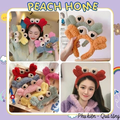 Băng Đô / Bờm Cài Tóc Cua Mắt Lồi Nhiều Màu Xinh Xắn Phong Cách Hàn Quốc Turban Rửa Mặt Sừng Hươu Cute Dễ Thương