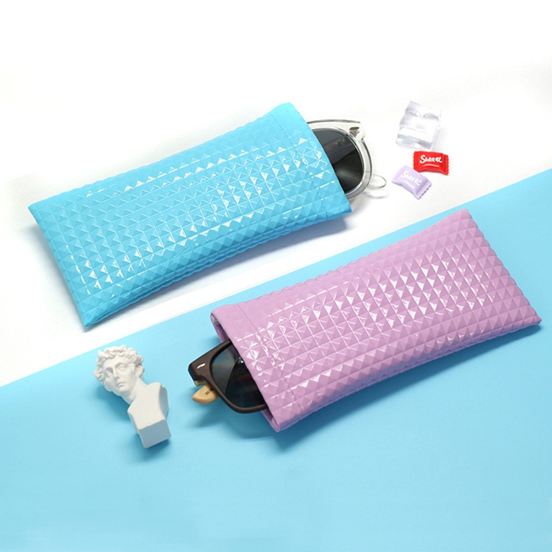 1 Túi Đựng Mắt Kính Bằng Da PU Có Dây Rút Thời Trang