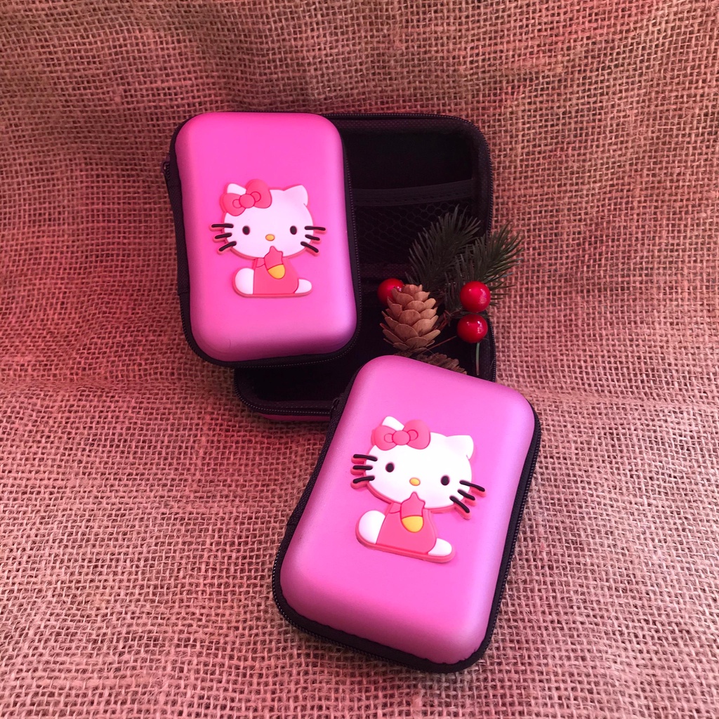 Hộp Đựng Cáp Sạc Hello Kitty Màu Hồng