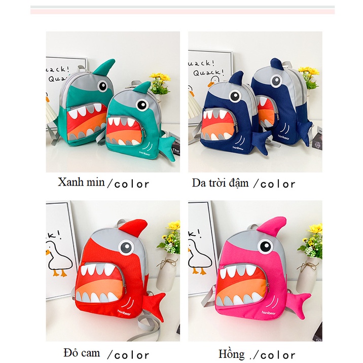 (HÀNG ĐẸP) BALO CHO BÉ MẪU GIÁO - BALO CÁ MẬP - BABY SHARK