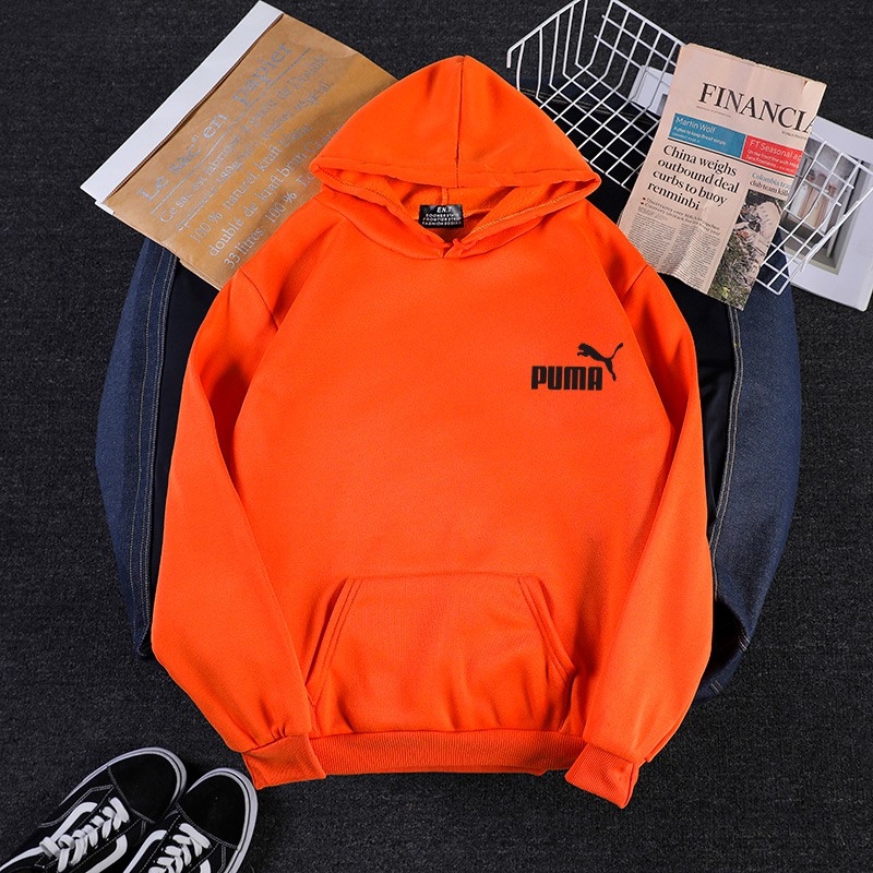 Áo Khoác Hoodie Puma Tay Dài Dáng Rộng Lót Nhung Ấm Áp Thêu Chữ Thời Trang Cho Nam