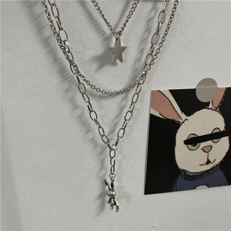 Dây Chuyền Nhiều Lớp Mặt Hình Thỏ Và Ngôi Sao Xinh Xắn 223974 Dây Chuyền Thiết Kế Độc Đáo Phong Cách Harajuku Hàn Quốc Dễ Phối Đồ Cho Nam Và Nữ