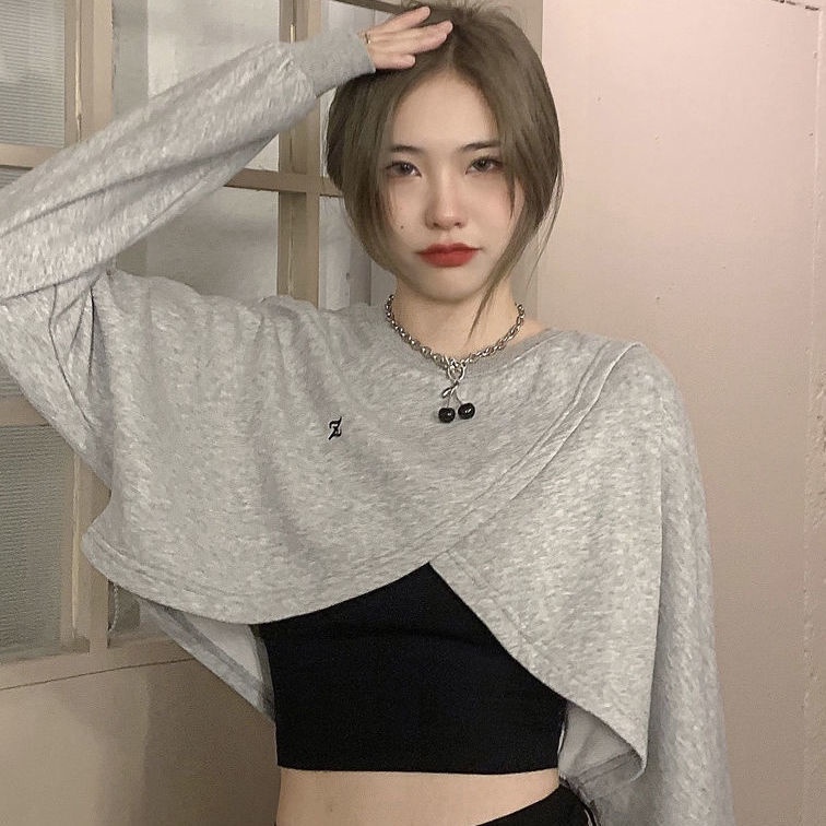 Set Áo Tay Dài Phối Dây Chéo Thời Trang Mùa Hè Cá Tính Cho Nữ