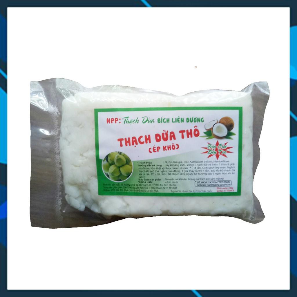 Giá sỉ 0.5Kg Thạch dừa loại 12Ly ép thô (khô) tặng hương dừa