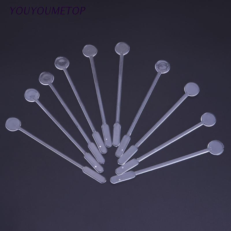 Set 10 Que Nhựa Trong Suốt Trộn Mỹ Phẩm Tái Sử Dụng Tiện Lợi